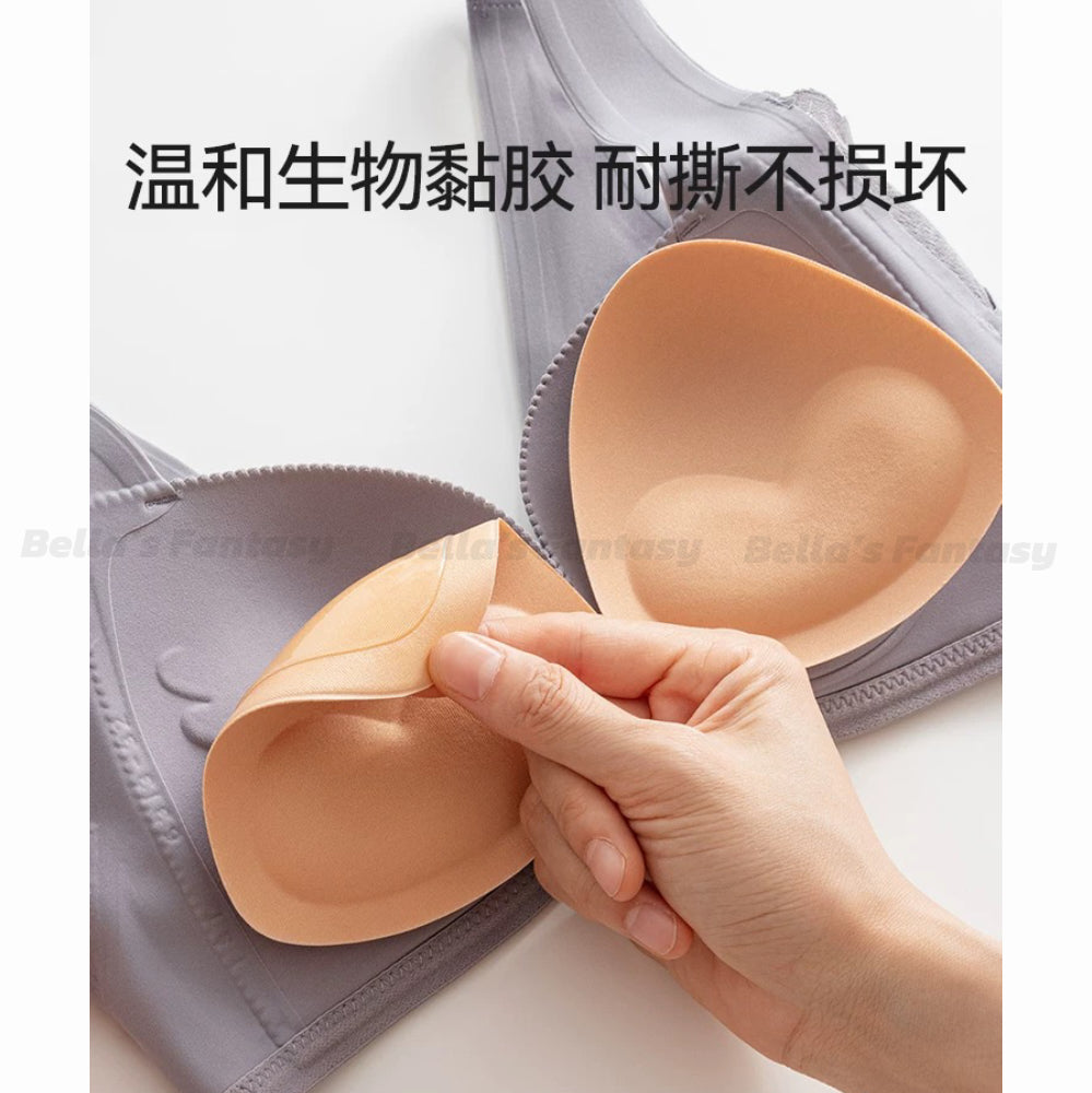 Bella's Fantasy Self-adhesive Invisible Breast Pad Thickened Bikini Breast Pad Insert Sponge Women's Lingerie 1Pair 2pcs