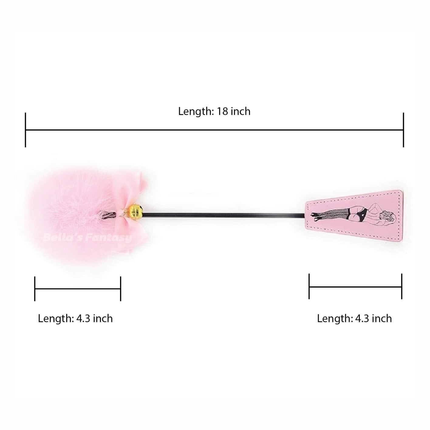 Bella’s Fantasy Spank Feather Flirt Toy BDSM Adult Games Furry Sexy Whip Pink