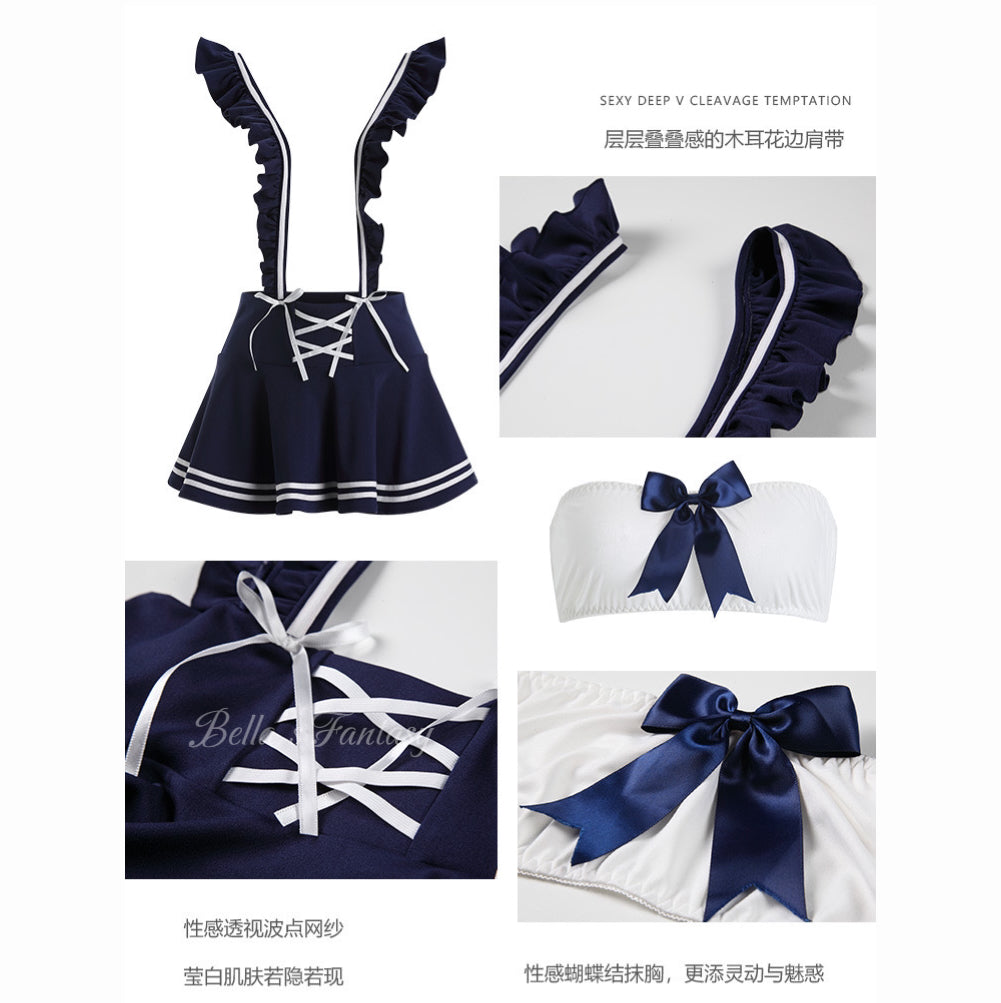 【NEW YORK】Bella's Fantasy Sexy JK Cute Sailors Student Uniform Cosplay Costume Lingerie One Size Blue